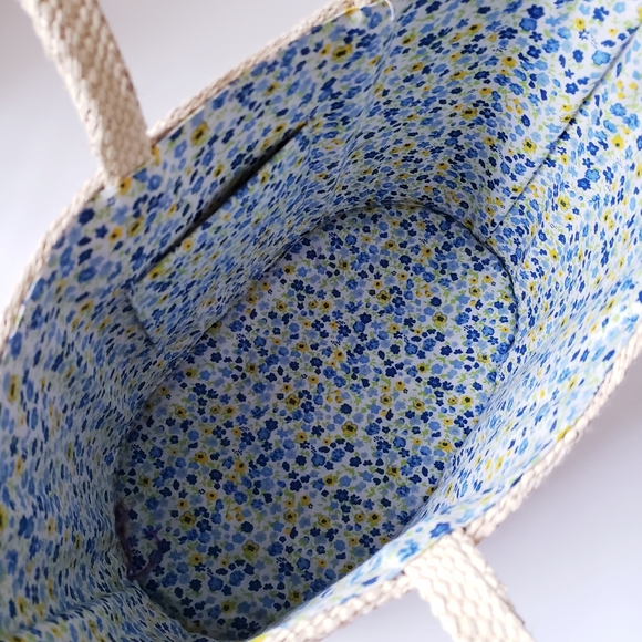 Vintage Pink Floral Wicker Bag - Picture 7 of 12